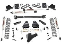 6 Inch Suspension Lift Kit Rear Overload Springs 4 inch Axle Diameter w/Front Drive Shaft &amp;amp; V2 Shocks 17-19 F-250/350 4WD Diesel Rough Country