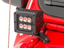 Jeep JL/Gladiator 2 Inch LED Lower Windshield Kit Black Series For 18-Pres Wrangler JL/20-Pres Gladiator Rough Country