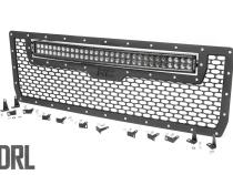 Sierra Mesh Grille 30 Inch Dual Row Black Series LED w/Amber DRL 14-15 Sierra 1500 Rough Country