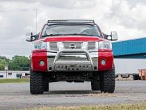 Nissan 50 Inch Curved LED Light Bar Upper Windshield Mounts 04-15 Titan Rough Country