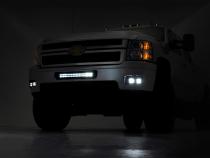 Chevrolet LED Fog Light Kit Black Series w/Amber DRL 11-14 Silverado 2500/3500HD Rough Country