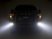 Ford LED Fog Light Kit Black Series w/ Flood Beam 15-19 F-150 Rough Country