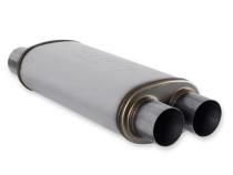 Flow Fx Muffler Flow Fx Muffler 3.00 Dual In/3.00 Dual Out Straight Through Performance Moderate Sound Stainless Steel Flowmaster