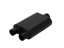 Super 44 Series Chambered Muffler Super 44 Series Stainless Steel 2.5 In (D) / 3.0 Out Center Aggressive Sound Flowmaster