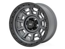 Rough Country 85 Series Wheel Simulated Beadlock Gunmetal Gray/Black 17x9 5x4.5 -12mm Rough Country