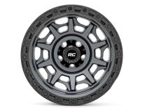 Rough Country 85 Series Wheel Simulated Beadlock Gunmetal Gray/Black 17x9 5x4.5 -12mm Rough Country