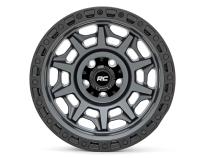 Rough Country 85 Series Wheel Simulated Beadlock Gunmetal Gray/Black 17x9 6x135 -12mm Rough Country