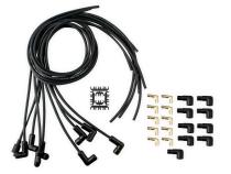 Spark Plug Wire Set Universal 90 Deg Black Ceramic Boots 9001Ck, Spark Plug Wires, Pro Fit Ceramic, Spiral Core, 8Mm, Black, Set ACCEL