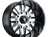 DNA AT184 Gloss Black Machined 22X12 5-127 -44MM 78.1MM Off Road Wheels American Truxx