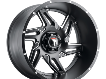 Spurs AT186 Satin Black Milled 24X14 5-127 -76MM 78.1MM Off Road Wheels American Truxx