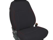 Front Seat Covers for 2021-Present Ford F150, 2023-Present Super Duty with Standard Seats, Black with Red Stitch PRP Seats