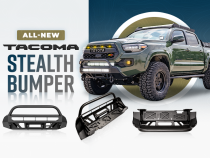 16-Up Tacoma Stealth Bumper 32 Inch LED Bar Combo Beam Bumper Light Bar-Blue-Tall No 2nd LED Bar No Winch No D-Ring Cali Raised LED