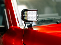 Low Profile Ditch Light Brackets Kit Fits 24-Present Toyota Tacoma/(2) 3X2 18W LED Pods/Toyota OEM Square Style Ditch Light Switch Cali Raised LED