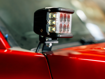Low Profile Ditch Light Brackets Kit Fits 24-Present Toyota Tacoma/(2) 3X2 18W Amber LED Pods/No Switch Cali Raised LED