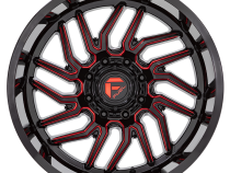 Aluminum Wheels 24X12 Hurricane D808 5 On 127 Gloss Black/Red Milled 71.5 Bore -44 Offset Fuel Off Road Wheels
