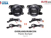 Elite Series Fog Lamps for 2020-2022 Jeep JT Gladiator Overland/Rubicon w/ Plastic Bumper Pair Yellow 3000K Diode Dynamics