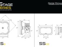 SS3 LED Ditch Light Kit for 2019-2021 Ford Ranger, Sport Yellow Combo Diode Dynamics