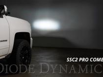 SS3 LED Ditch Light Kit for 2014-2019 Silverado/Sierra, Sport White Combo Diode Dynamics