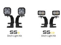 SS3 LED Ditch Light Kit for 2014-2019 Silverado/Sierra, Sport White Combo Diode Dynamics