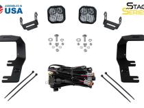 SS3 LED Ditch Light Kit for 2014-2019 GMC Sierra 1500, Pro White Combo Diode Dynamics