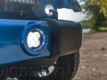 SS3 LED Fog Light Kit for 2007-2018 Jeep JK Wrangler White SAE Fog Sport w/ Backlight Type M Bracket Kit Diode Dynamics
