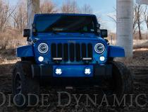 SS3 LED Fog Light Kit for 2007-2018 Jeep JK Wrangler Yellow SAE Fog Sport w/ Backlight Type MR Bracket Kit Diode Dynamics