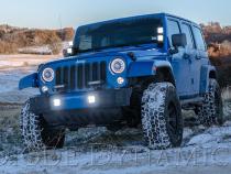 SS3 LED Fog Light Kit for 2007-2018 Jeep JK Wrangler White SAE Fog Pro w/ Backlight Type MR Bracket Kit Diode Dynamics