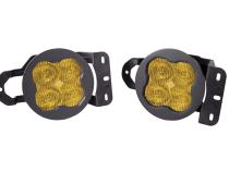 SS3 LED Fog Light Kit for 2018-2021 Jeep JL Wrangler Yellow SAE Fog Sport w/ Backlight Type MS Bracket Kit Diode Dynamics