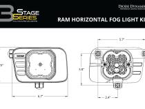 SS3 Sport Type Ram Horiz Kit ABL White SAE Fog Diode Dynamics