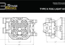 SS3 Sport Type SDX Kit ABL Yellow SAE Fog Diode Dynamics