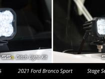 Stage Series 2in LED Ditch Light Kit for 2021 Ford Bronco Sport, Pro White Combo Diode Dynamics