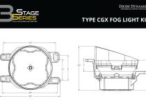 SS3 LED Fog Light Kit for 2011-2013 Lexus CT200h, Yellow SAE Fog Sport with Backlight