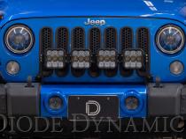 Jeep JK SS5 4-Pod CrossLink Grille Lightbar Kit Sport White Combo Diode Dynamics