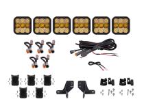 Bronco SS5 6-Pod CrossLink Grille Lightbar Kit Sport Yellow Combo Diode Dynamics