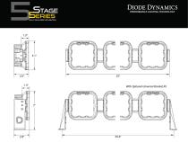SS5 Pro Universal CrossLink 4-Pod Lightbar White Combo Diode Dynamics