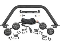 Safari Bar 3.5 Inch Round LED (Quad) Black Amber DRL OE Modular Steel Ford Bronco (21-25) Rough Country