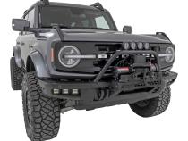 Safari Bar 3.5 Inch Round LED (Quad) Black Amber DRL OE Modular Steel Ford Bronco (21-25) Rough Country