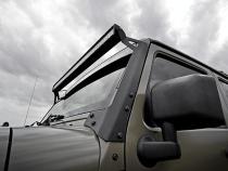 LED Light Windshield Mnt 50 Inch Black Dual Row White DRL Jeep Wrangler JK (07-18) Rough Country