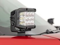 LED Light Kit Ditch Mount 2 Inch Black Pair Flood Toyota Tundra (22-26) Rough Country