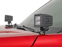 LED Light Kit Ditch Mount 2 Inch Black Pair Spot Toyota Tacoma (24-26) Rough Country