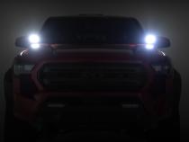 LED Light Kit Ditch Mount Black Series Round 3.5 Inch Amber DRL Toyota Tacoma (24-26) Rough Country