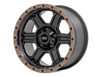79 Series Wheel One-Piece Semi Gloss Black w/Bronze Ring 18x9 5x5 0mm Rough Country