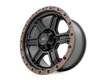 79 Series Wheel One-Piece Semi Gloss Black w/Bronze Ring 18x9 5x5 0mm Rough Country