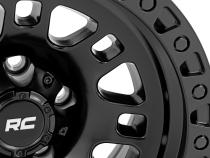 82 Series Wheel One-Piece Semi Gloss Black 15x8 5x4.5 -19mm Rough Country