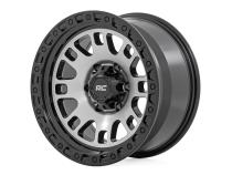 82 Series Wheel One-Piece Machined Semi Gloss Black 17x9 5x4.5 -12mm Rough Country