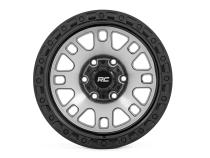 82 Series Wheel One-Piece Machined Semi Gloss Black 17x9 5x4.5 -12mm Rough Country