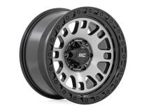 82 Series Wheel One-Piece Machined Semi Gloss Black 17x9 5x4.5 -12mm Rough Country