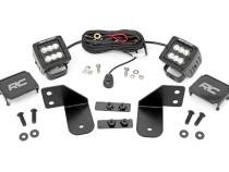 LED Light RR Cage Mount 2 Inch Black Flood Pair Polaris Ranger 1000/Ranger XP 900/1000 Rough Country