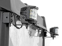 LED Light RR Cage Mount 2 Inch Black Flood Pair Polaris Ranger 1000/Ranger XP 900/1000 Rough Country