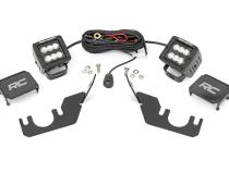 LED Light Kit Rear Mount 2 Inch Black Pair Flood Kawasaki Teryx 4 1000/Teryx4 800 Rough Country